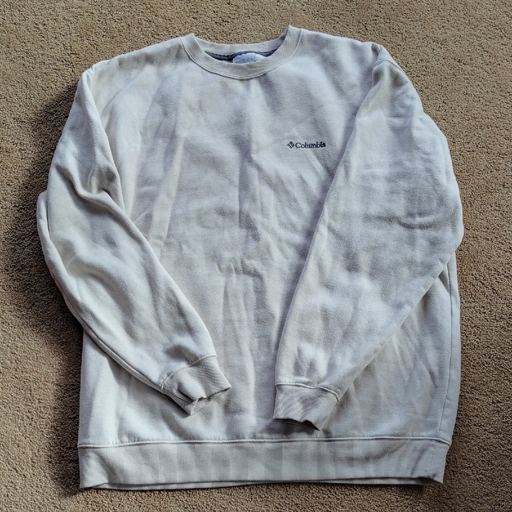 Columbia Men's Off-White Crewneck Sweatshirt-size XL